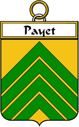 French Coat of Arms Badge for Payet or Paillet