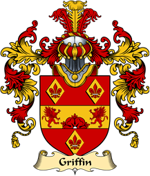 Welsh Family Coat of Arms (v.25) Griffin (of Penrith-anglicized form of Gruffudd)