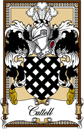 Scottish Coat of Arms Bookplate for Cattell