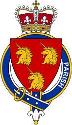 Families of Britain Coat of Arms Badge for: Parish or Paris (England)