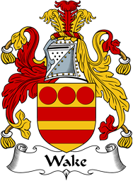 English Coat of Arms for the family Wake