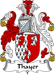 English Coat of Arms for the family Thayer