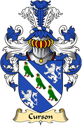 English Coat of Arms (v.23) for the family Curson