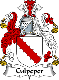 English Coat of Arms for the family Colepeper or Culpeper