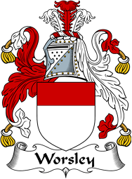 English Coat of Arms for the family Worseley or Worsley