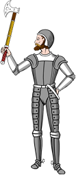 Man in Armour, Holding a Battle Axe