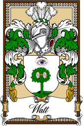 Scottish Coat of Arms Bookplate for Watt