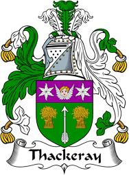 English Coat of Arms for the family Thackeray or Thackery