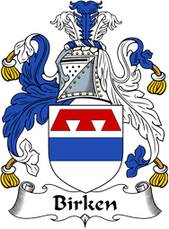 English Coat of Arms for the family Birken