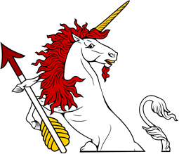 Demi Unicorn Regardant Holding Arrow