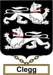 English Coat of Arms Shield Badge for Clegg or Glegg