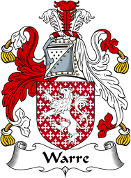 English Coat of Arms for the family Warre