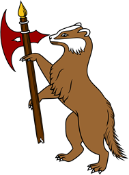 Badger Rampant Holding Broken Halberd