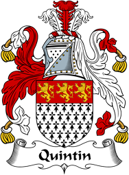 English Coat of Arms for the family Quintin or Quinton