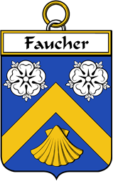 French Coat of Arms Badge for Faucher