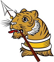 Tiger Head Erased Collared Hold Javelin