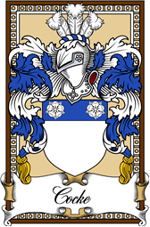 Scottish Coat of Arms Bookplate for Cocke