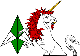 Demi Unicorn Regardant Holding Caltrap