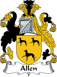 English Coat of Arms for the family Allen