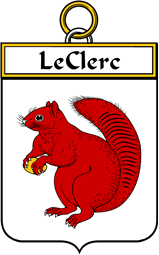 French Coat of Arms Badge for LeClerc (Clerc le)