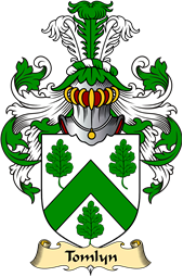 Welsh Family Coat of Arms (v.23) for Tomlyn (lord of Llanllywel, Montgomeryshire)