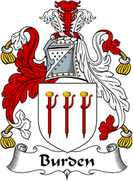 English Coat of Arms for the family Burden