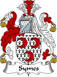 English Coat of Arms for the family Symes