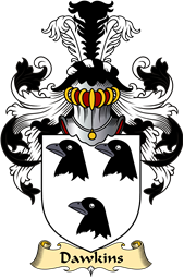 Welsh Family Coat of Arms (v.23) for Dawkins (of Laugharne, Carmarthenshire)