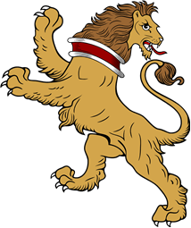 Lion Rampant Reguardant Collared