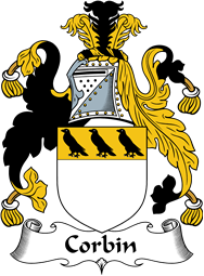 English Coat of Arms for the family Corbin or Corben