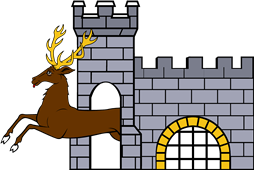 Stag Issuing from Tower and Wall