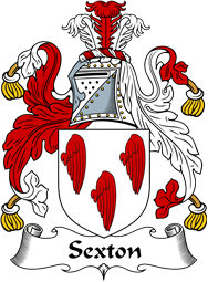 English Coat of Arms for the family Saxton or Sexton