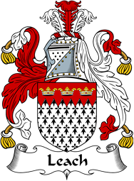 English Coat of Arms for the family Leach or Leech