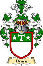 Irish Family Coat of Arms (v.23) for Drury or MacDrury