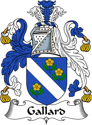 English Coat of Arms for the family Gallard