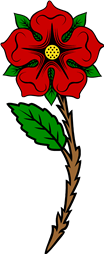 Heraldic Rose stalked and leaved 2