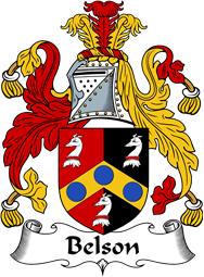 English Coat of Arms for the family Belson