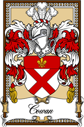 Scottish Coat of Arms Bookplate for Cowan or Coun