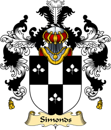 English Family Coat of Arms (v.25) Simonds or Simon