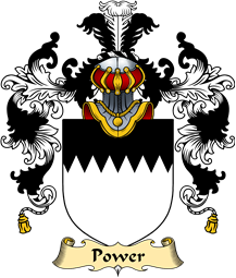 Irish Family Coat of Arms (v.25a) Power or LePoer