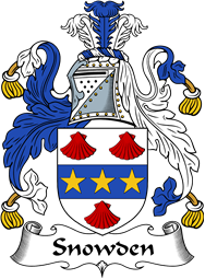 English Coat of Arms for the family Snowden or Snowdon