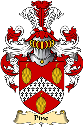 English Coat of Arms (v.23) for the family Pine or Pyne