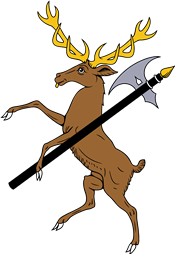 Stag Rampant Holding Halberd