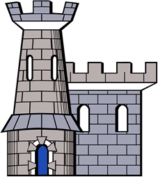 Tower with Wall to the Sinister