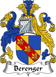 English Coat of Arms for the family Berenger or Beringer