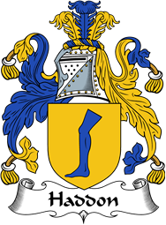 English Coat of Arms for the family Haddon