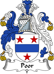 English Coat of Arms for the family Poor (e)