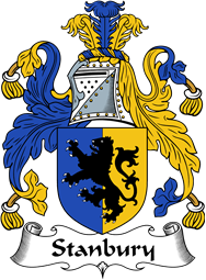 English Coat of Arms for the family Stanbury or Stanbery