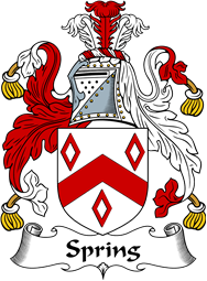 English Coat of Arms for the family Spring