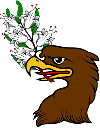 Eagle Head Erased Holding a Branch of Lillies